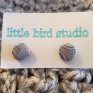 Gray Retro Groove Studs