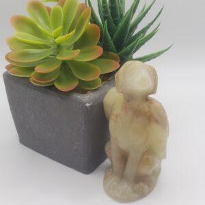 GREEN ONYX DOG WITH WINGS