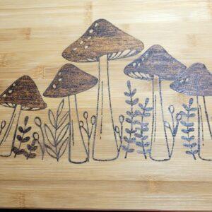 Wood Cutting Board-mushrooms