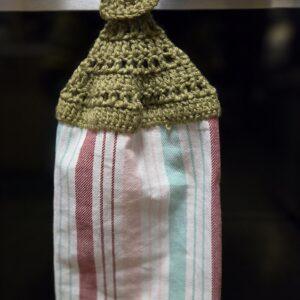 Spring Crocheted Top kitchen Hand towel