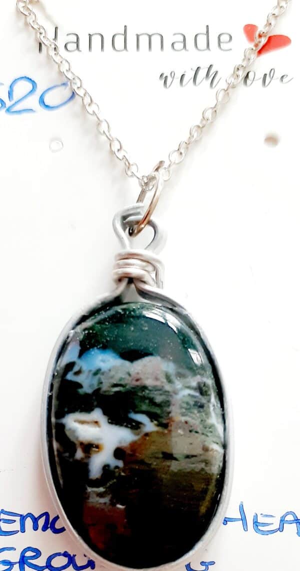 Ocean Jasper Stone Pendant Necklace