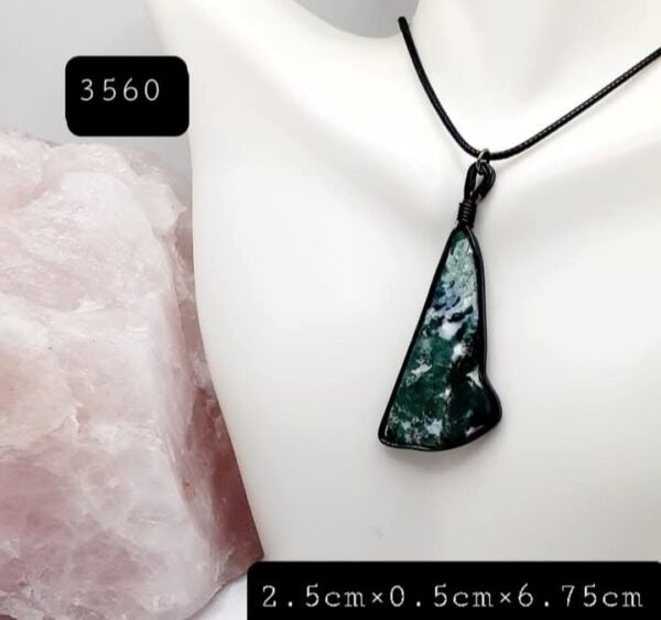 Moss Agate Stone Pendant Necklace
