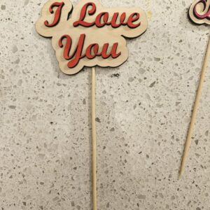 Cake Topper DB Layered (I Love You)