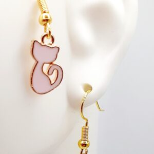 Pink Cat Earrings