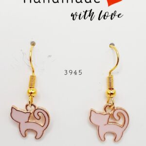 Pink Cat Earrings