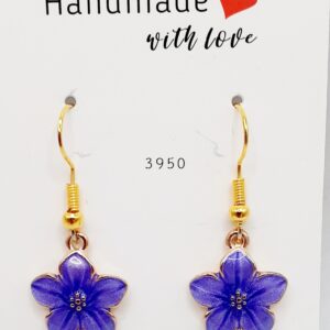 Purple Flower Earrings