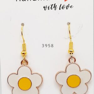 White Flower Earrings