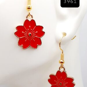 Red Flower Earrings