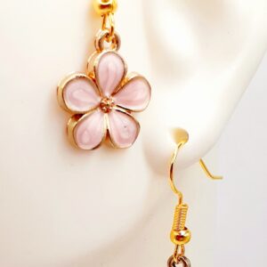 Pink Flower Earrings