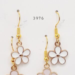 White Flower/Pink Flower Earrings Set