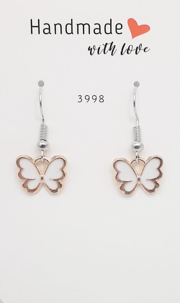 White Butterfly Earrings