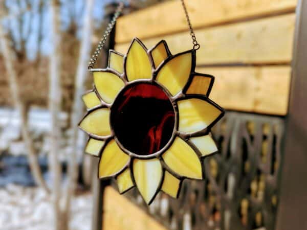 Stained Glass Sunflower Suncatcher