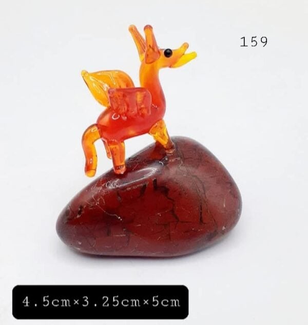 Mini Glass Red Dragon On Brecciated Red Jasper Stone