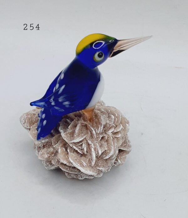 Blue Bird (Glass) On Desert Rose Stone