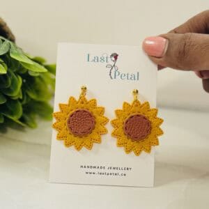 leather sunflower dangles