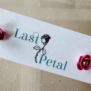 pink 3D flower studs