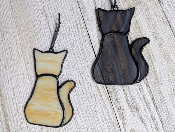 Stained Glass Cat Silhouette