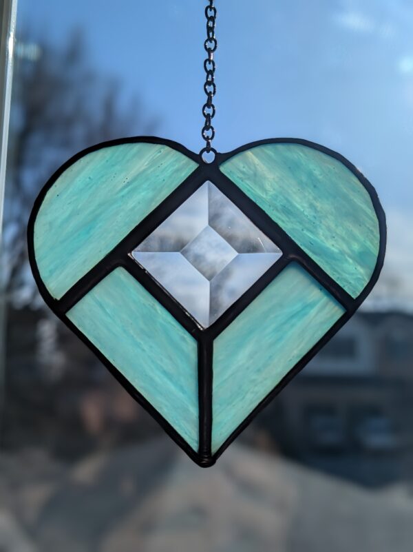 Stained Glass Heart Bevel Suncatcher