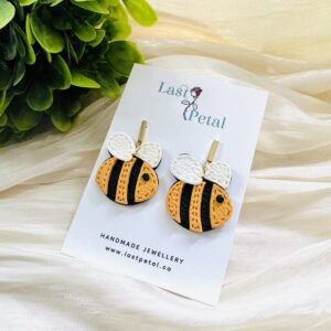 Leather bee dangles