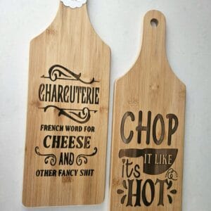 Laser engraved charcuterie board