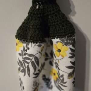 Spring Crocheted Top kitchen Hand towel