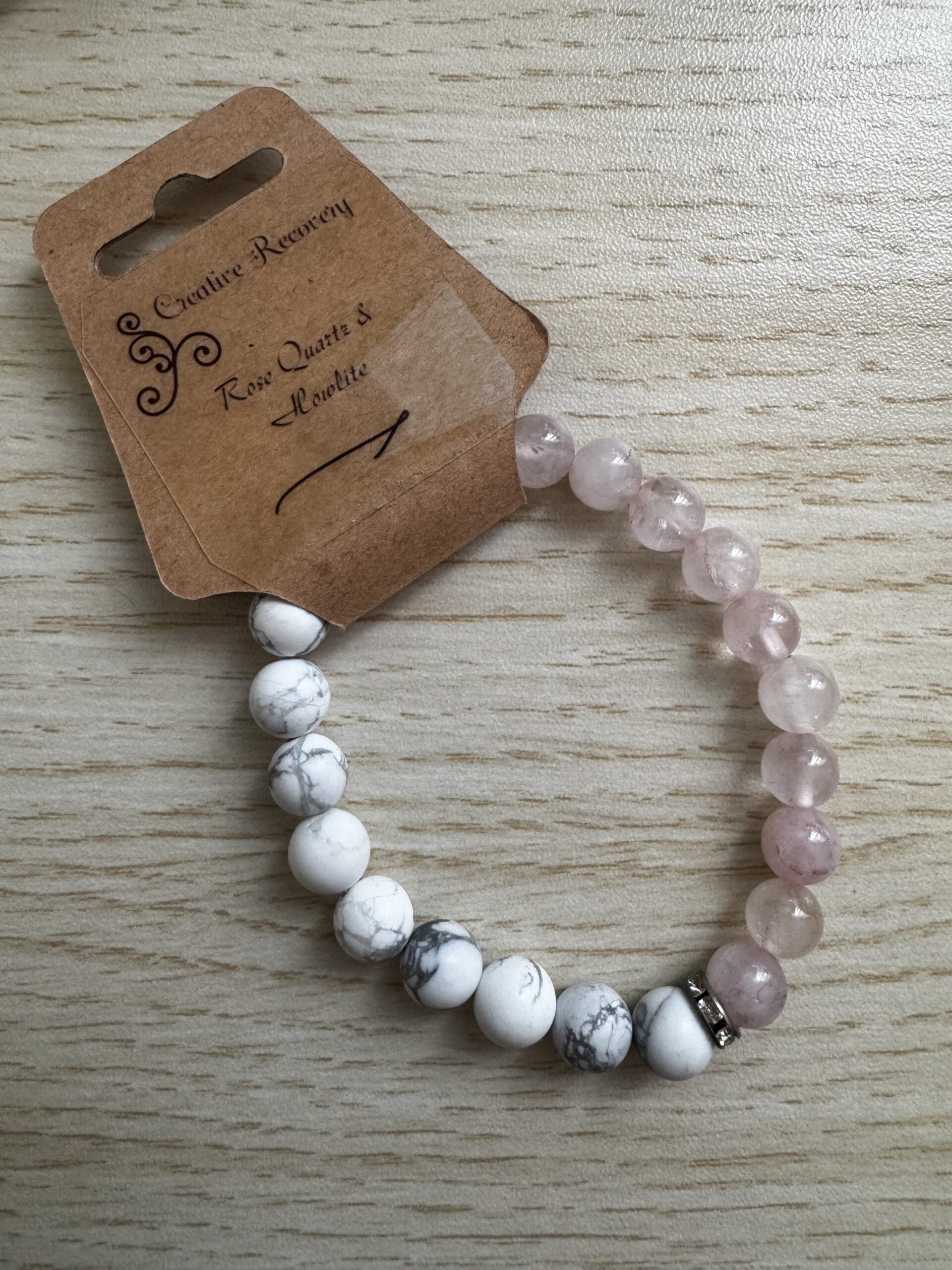 Rose Quartz + Howlite bracelet