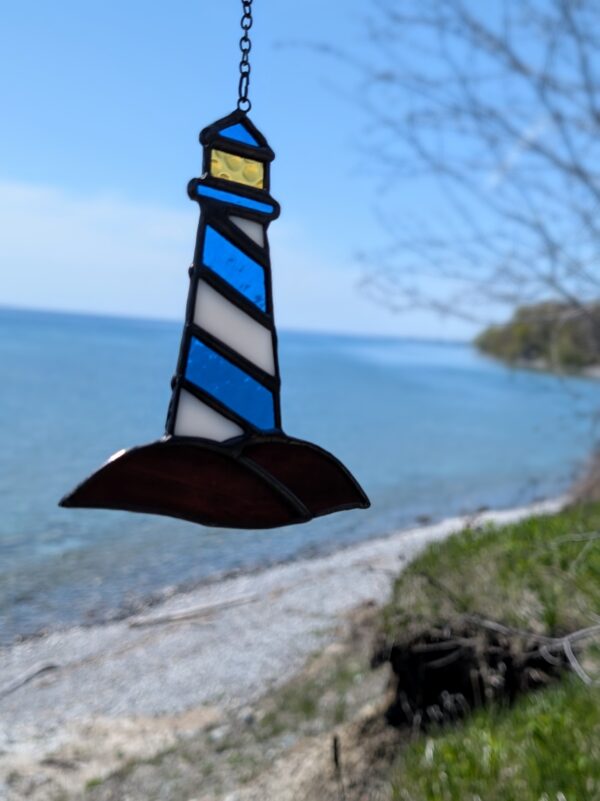 Stained Glass Lighthouse Suncatcher