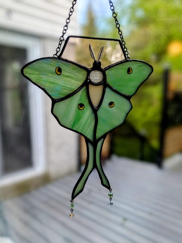 Stained Glass Luna Moth