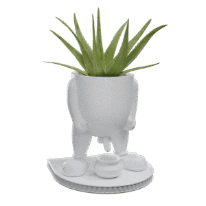 Peeing Planter Pot - WHITE MARBLE (M)