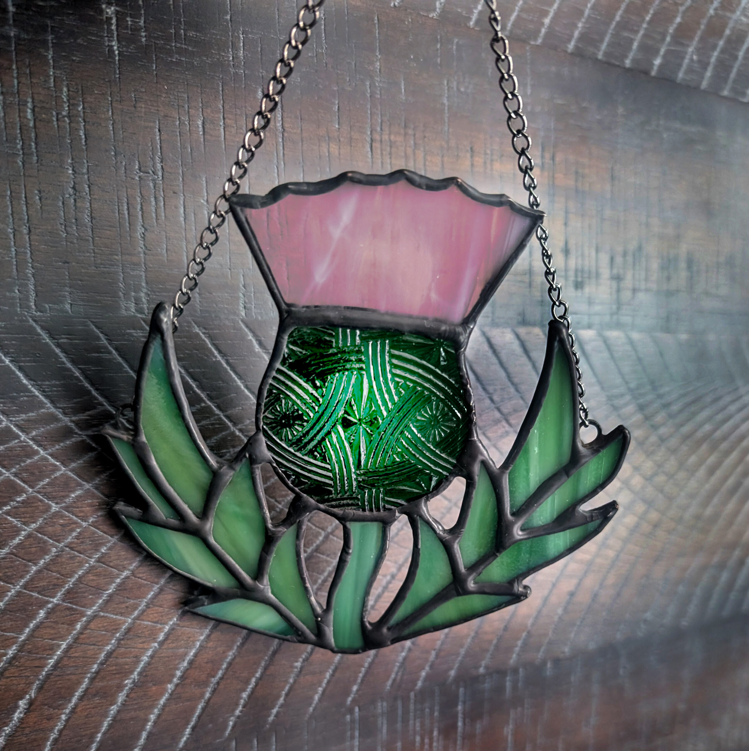 Scottish Thistle Stained Glass Suncatcher