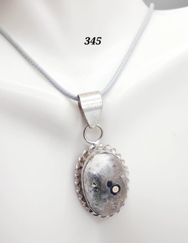Orbicular Ocean Jasper Stone Sterling Silver Setting Pendant Necklace