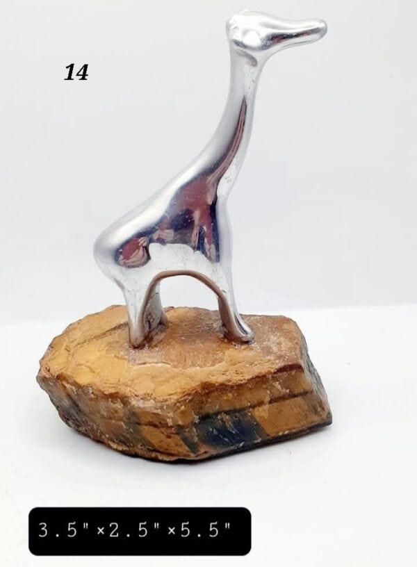 Giraffe on Blue/Golden Tiger's Eye Stone