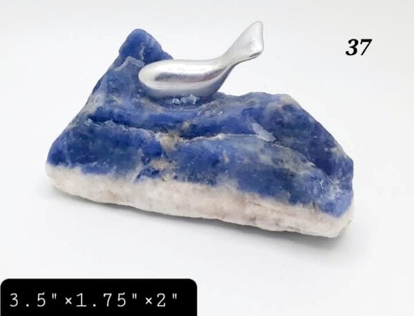 Small Whale on Blue Sodalite Stone (U.V Reactive)