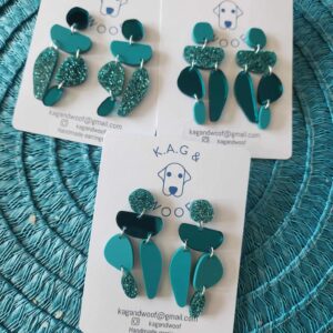 Pebble design turquoise mix shinny/ glitter/ mirror