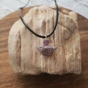 Czech glass bird necklace