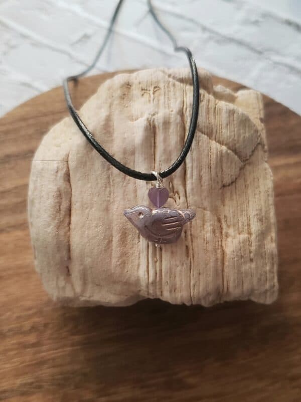 Czech glass bird necklace