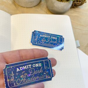 Dark Academia Holographic Ticket Sticker