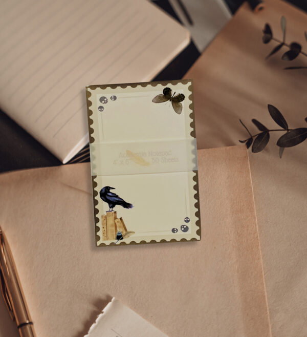 Dark Academia Bookish Memo Pad, Grocery Shopping List Notepad, Home Office Accent, Stationery Decor, Book Lover Gift