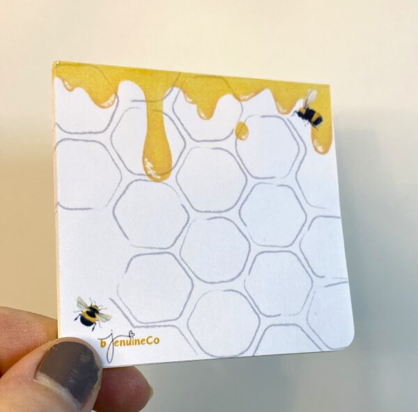 BEE and Honey Honeycomb Memo Pad To Do List Notepad Stationary for Gift Home Accessory Bee and Animal Lover 3x3 50 sheets Memo Pad