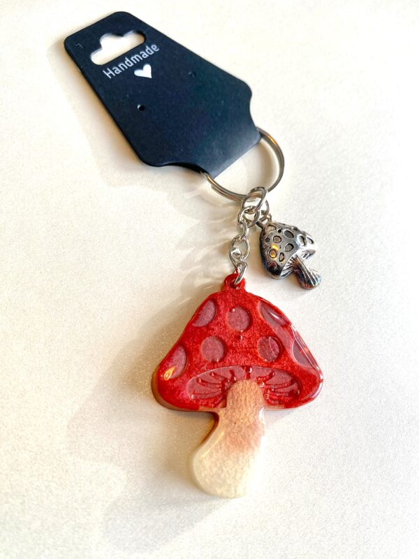 Resin Mushroom Keychain - Image 2