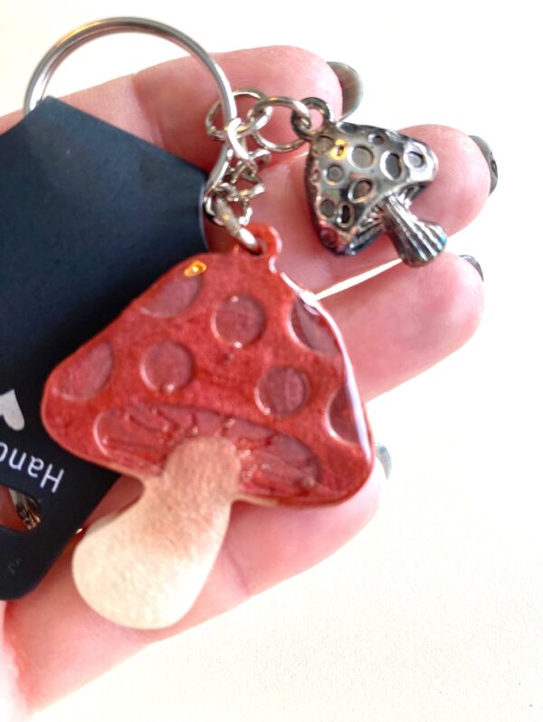 Resin Mushroom Keychain - Image 3