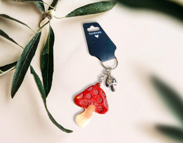 Resin Keychain and Charm for Mushroom Lover Tote Bag Purse Charm Phone Case Gift Accessory Keychain Charm Small Gift Idea Resin Art