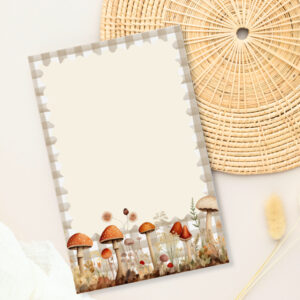 MUSHROOM MEMO PAD Cottage Core Nature Inspired Botanical Notepad Grocery List Meetings Office Stationary Gift for Kitchen Office Decor