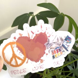Peace Love Art Sticker