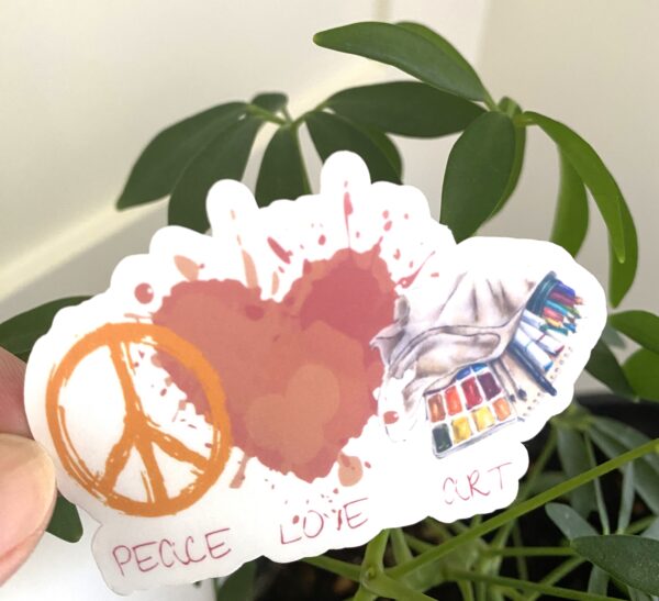 Peace Love Art Sticker