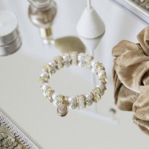 Pink Cameo Stretch Bracelets