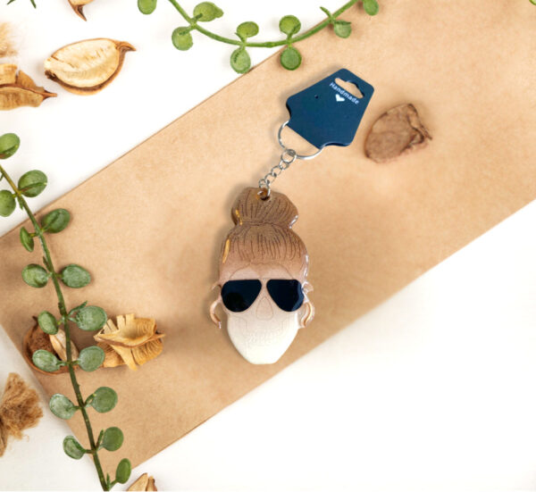 Handcrafted Resin Girl Skull Keychain for Tumbler, Tote Bag, Purse Charm, Small Gift Idea, Phone Case Gift, Accessory Resin Art