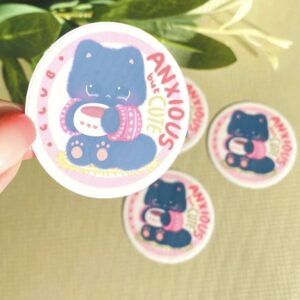 Anxious Cute Cat Sticker