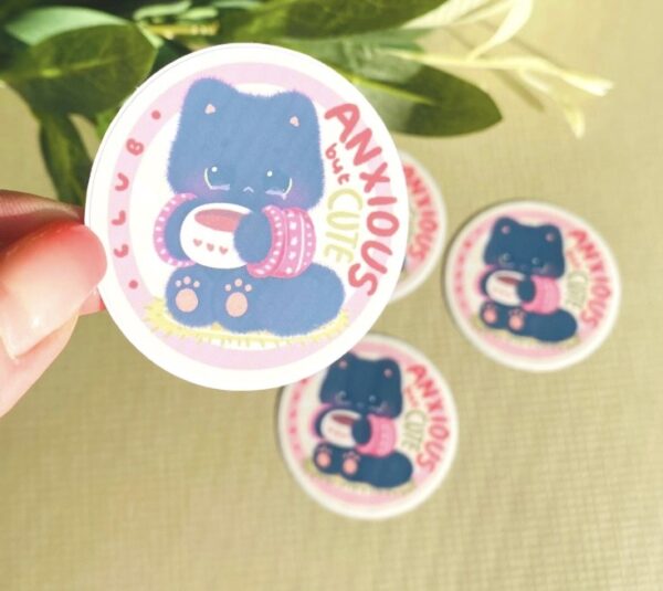 Anxious Cute Cat Sticker
