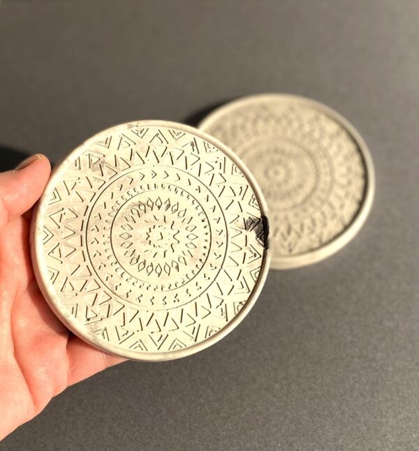 Concrete Mandala Coaster Set - Image 3